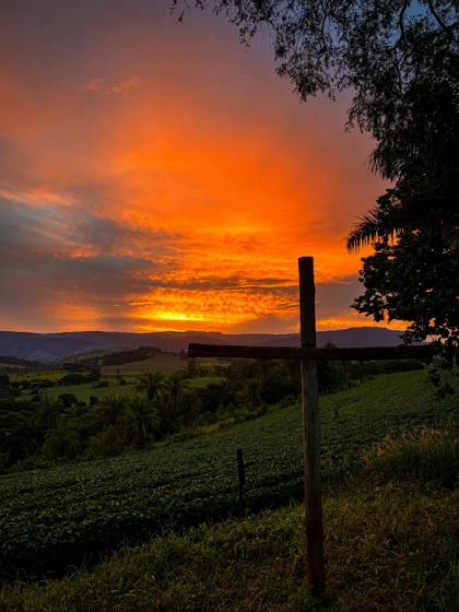 Pôr do sol na Fazenda São Bento